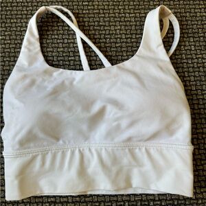 Lululemon Size 2 Energy Longline Bra Medium Support in White